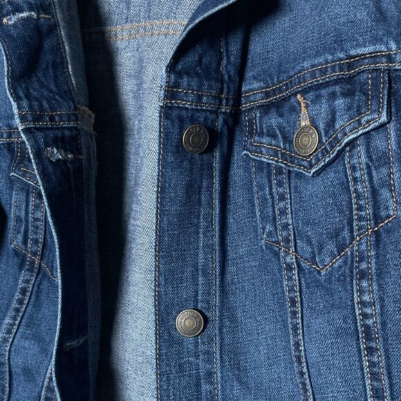 Old Navy Large Jean Jackets Summer Fall Denim Coat Stretch ON Blue Cotton Casual - Picture 10 of 14